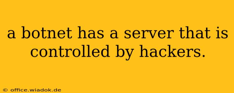 a botnet has a server that is controlled by hackers.