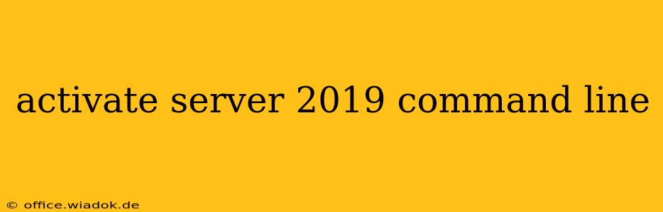 activate server 2019 command line