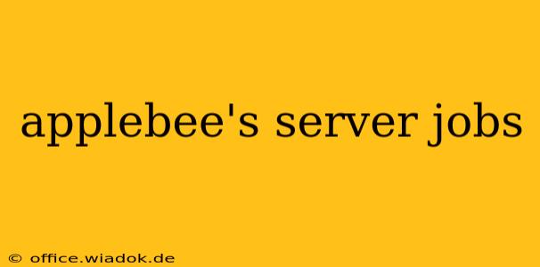 applebee's server jobs