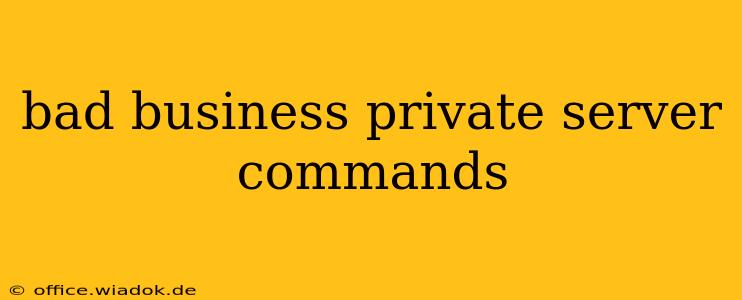 bad business private server commands