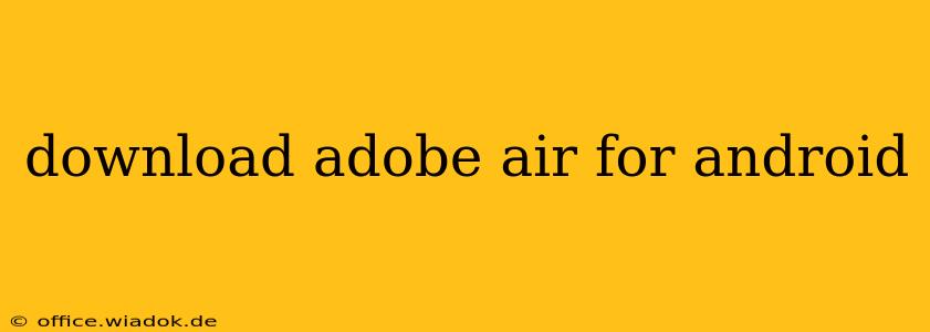 download adobe air for android