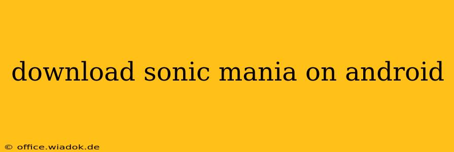 download sonic mania on android