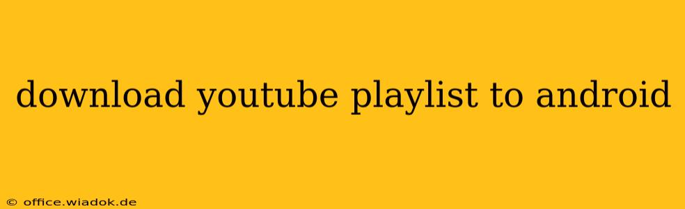 download youtube playlist to android