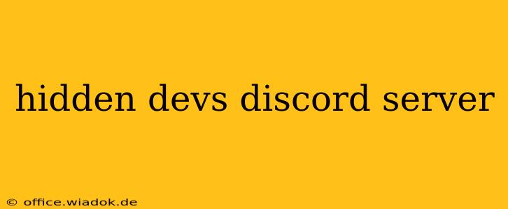 hidden devs discord server