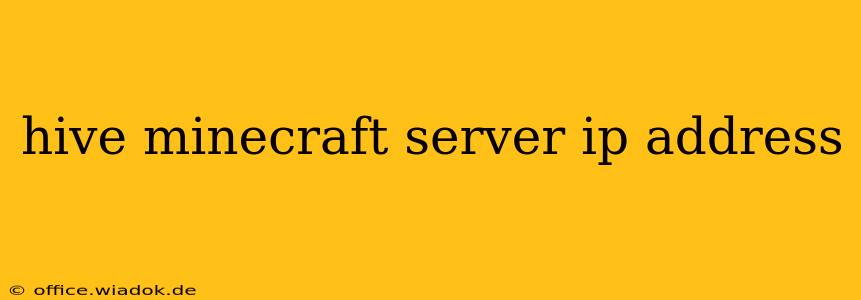 hive minecraft server ip address