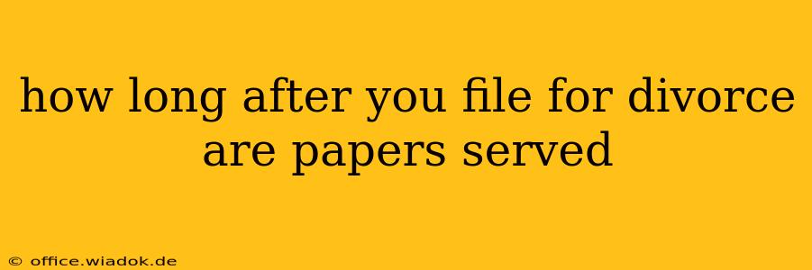 how long after you file for divorce are papers served