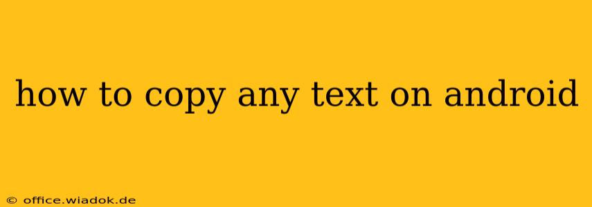 how to copy any text on android