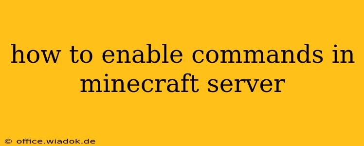 how to enable commands in minecraft server