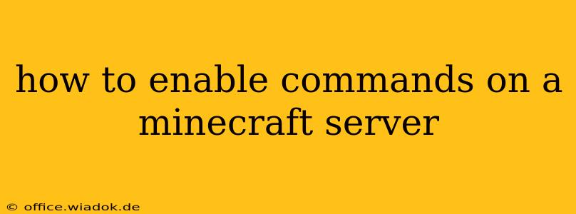 how to enable commands on a minecraft server