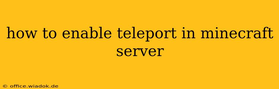 how to enable teleport in minecraft server