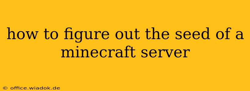 how to figure out the seed of a minecraft server