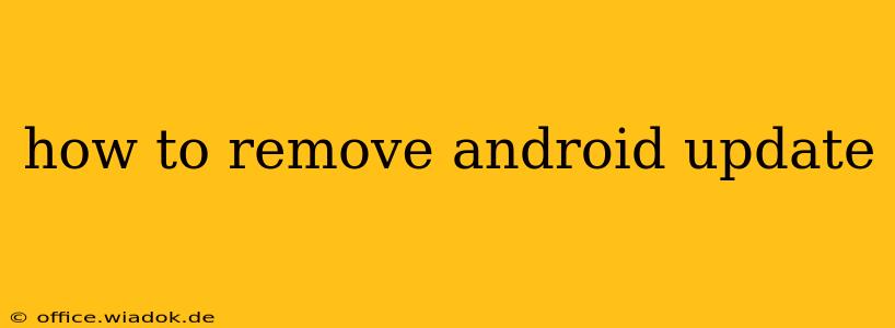 how to remove android update