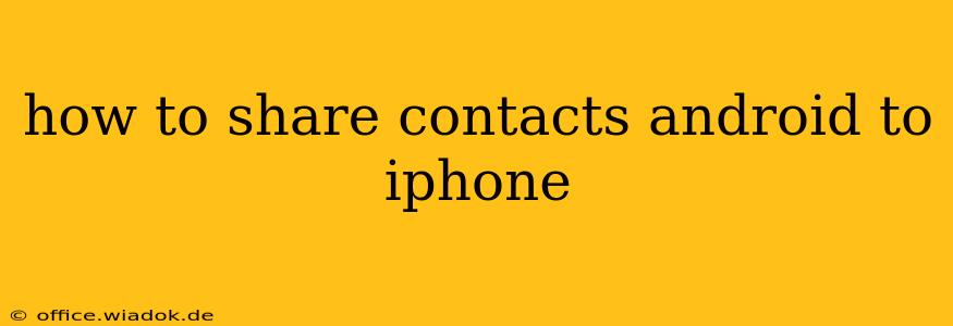 how to share contacts android to iphone