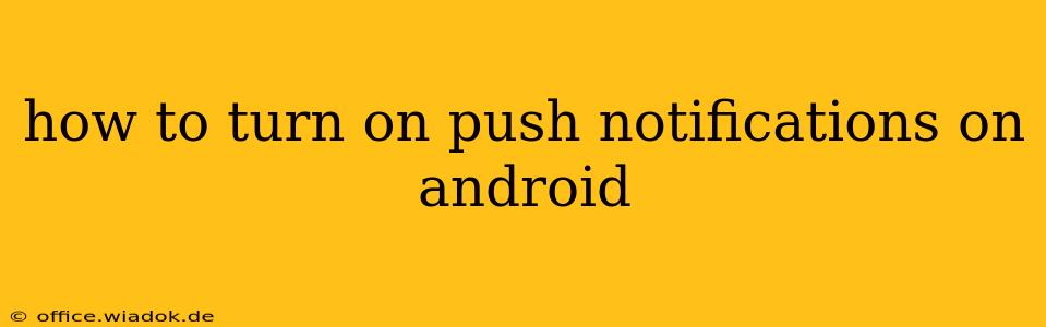 how to turn on push notifications on android