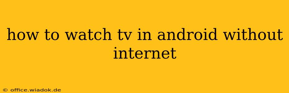 how to watch tv in android without internet