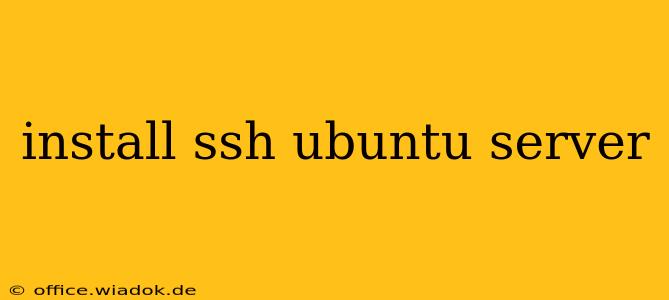 install ssh ubuntu server