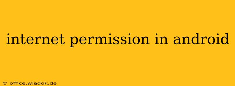 internet permission in android