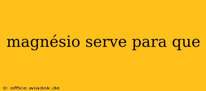 magnésio serve para que