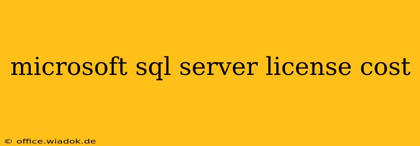 microsoft sql server license cost