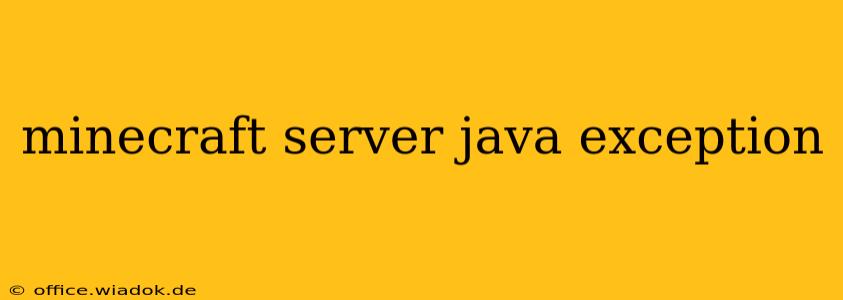 minecraft server java exception