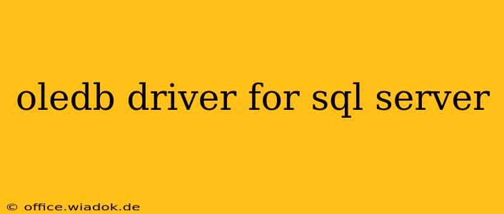 oledb driver for sql server