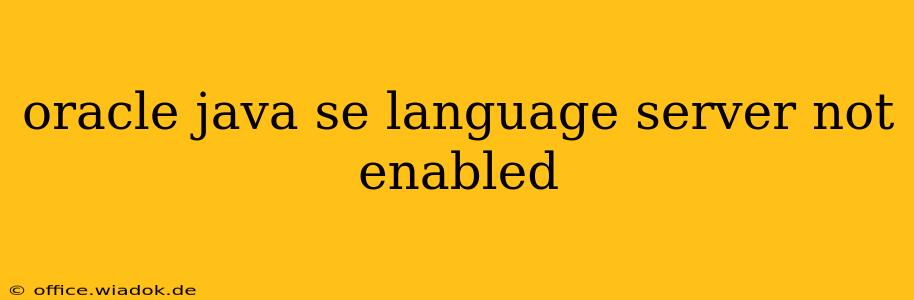 oracle java se language server not enabled