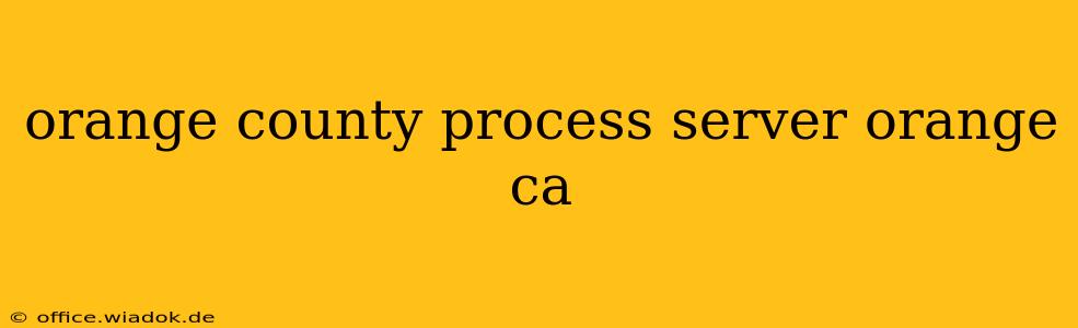 orange county process server orange ca