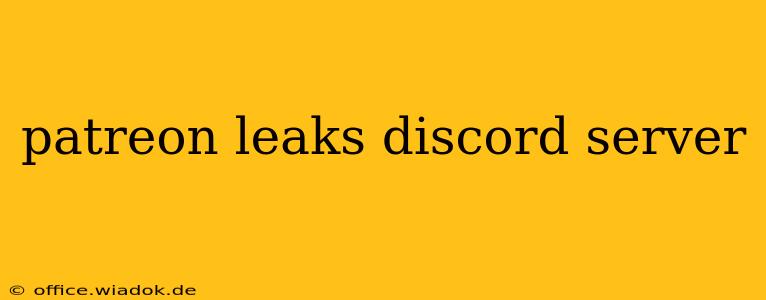 patreon leaks discord server