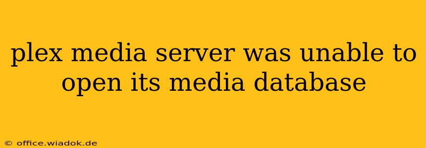 plex media server was unable to open its media database