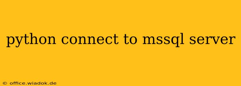 python connect to mssql server