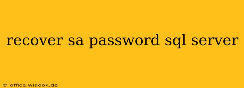 recover sa password sql server