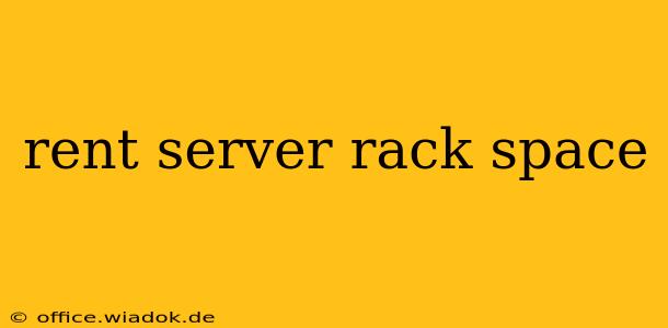 rent server rack space