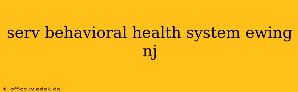 serv behavioral health system ewing nj