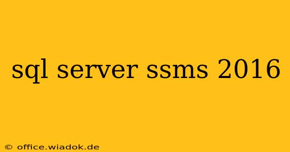 sql server ssms 2016