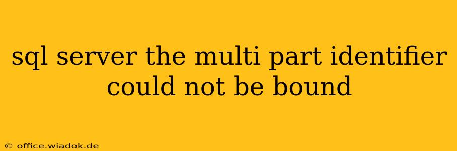 sql server the multi part identifier could not be bound