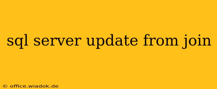 sql server update from join