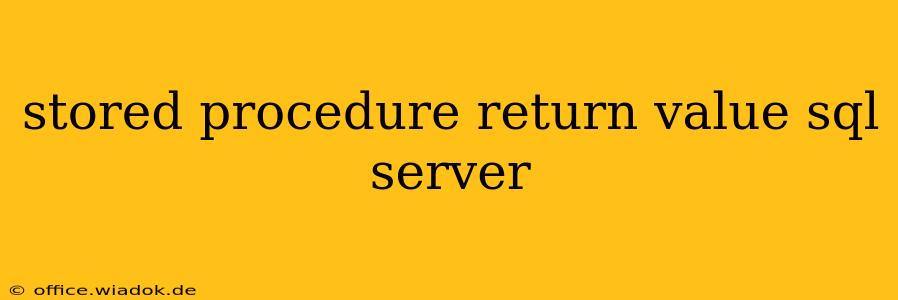 stored procedure return value sql server