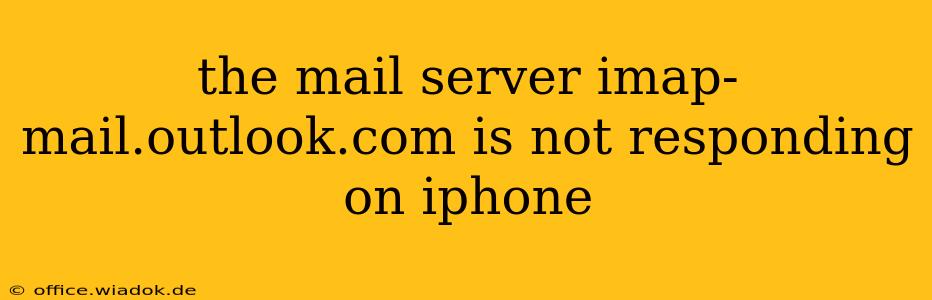 the mail server imap-mail.outlook.com is not responding on iphone