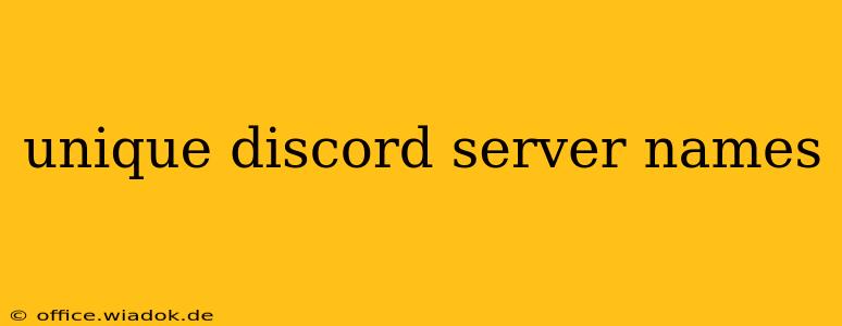 unique discord server names