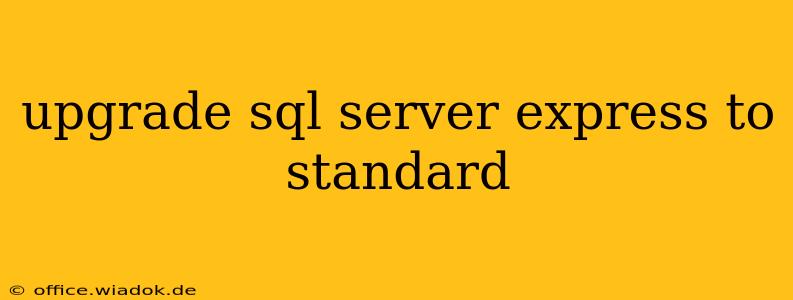 upgrade sql server express to standard