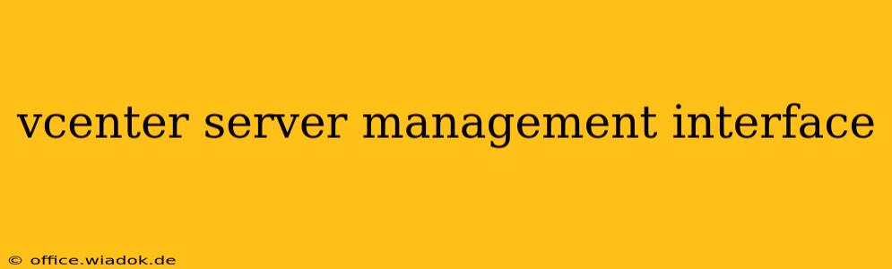 vcenter server management interface
