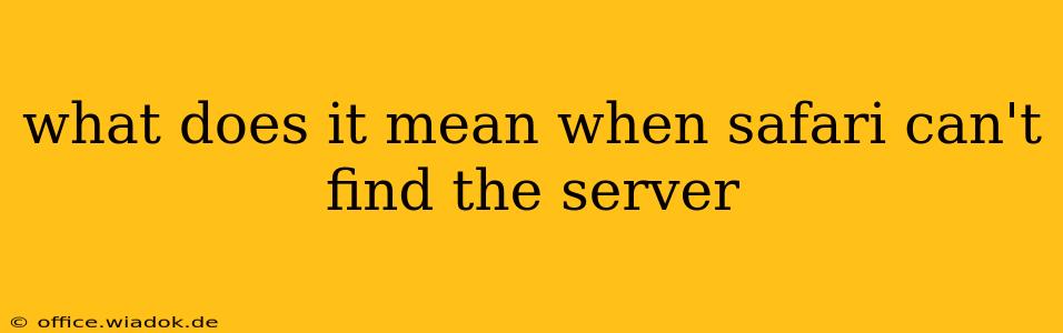 what does it mean when safari can't find the server