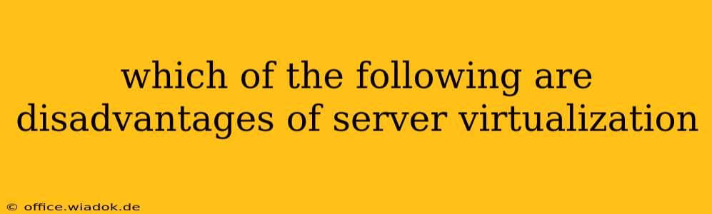 which of the following are disadvantages of server virtualization