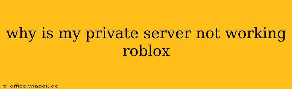 why is my private server not working roblox