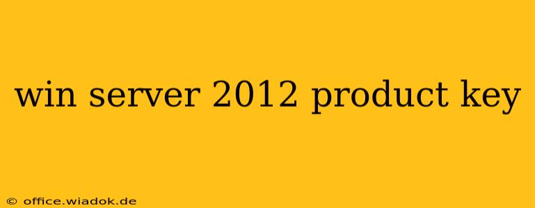 win server 2012 product key